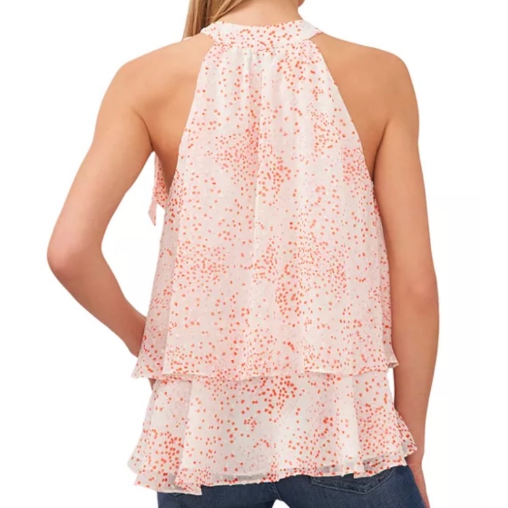 CeCe Tie Halter Neck Blouse Size L - Picture 2 of 3